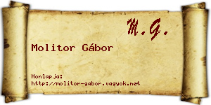 Molitor Gábor névjegykártya