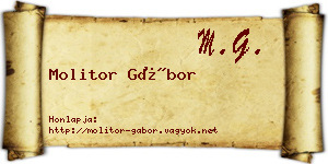 Molitor Gábor névjegykártya